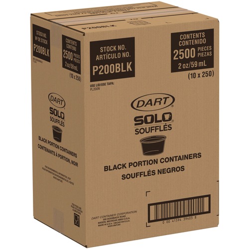 Cups | Dart P200BLK 2 oz. Polystyrene Portion Cups - Black (2500/Carton) image number 0