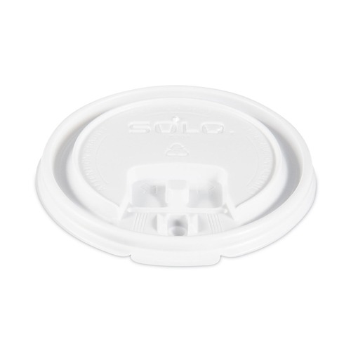 Cup Lids | SOLO LB3081-00007 Lift Back and Lock Tab Lids for 8 oz. Cups - White (1000/Carton) image number 0