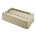 Waste Receptacle Lids | Rubbermaid Commercial FG267360BEIG Slim Jim 11.38 in. x 20.5 in. x 5 in. Swing Lid - Beige image number 1