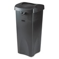 Waste Receptacle Lids | Rubbermaid Commercial FG268988BLA Untouchable 16 in. Square Swing Top Lid - Black image number 1