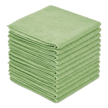 Boardwalk BWK12GRECLOTH 12 in. x 12 in. Microfiber Cloths - Green (12/Pack)