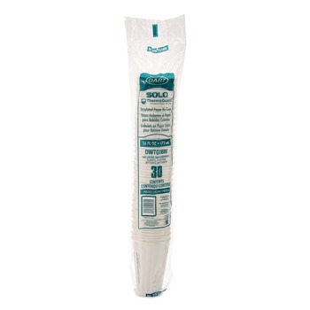 JANITORIAL | SOLO DWTG16W Thermoguard 16 oz. Insulated Paper Hot Cups - White Sustainable Forest Design (30/Pack)