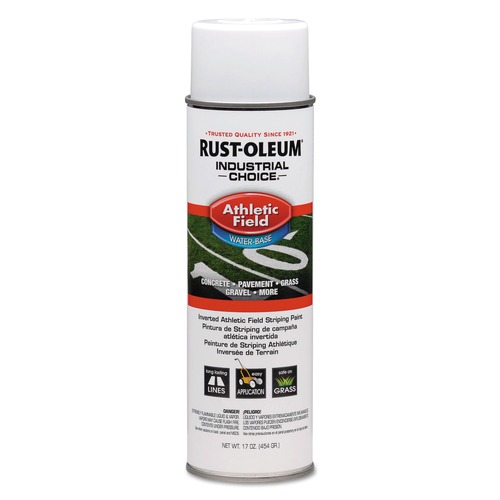 Paint & Paint Supplies | Rust-Oleum RST206043CT Industrial Choice 17 oz. Aerosol Can Athletic Field Inverted Striping Paint - Flat Athletic Inverted White (12/Carton) image number 0