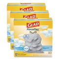 Drawstring & Kitchen Bags | Glad 78899 ForceFlex 24 in. x 27.38 in. 13 Gallon Kitchen Drawstring Trash Bags - Fresh Clean Scent/White (240/Carton) image number 0