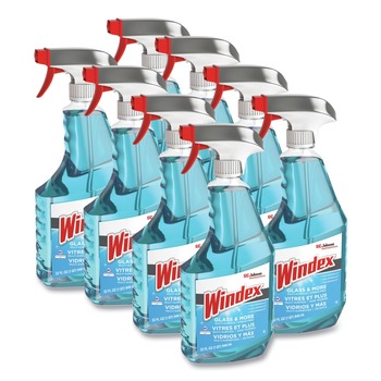 Windex 322338 32 oz Spray Bottle Ammonia-D Glass Cleaner - Fresh (8/Carton)