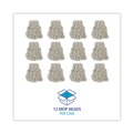 Mop Heads | Boardwalk BWKCM02024S #24 Banded Cotton Mop Heads - White (12/Carton) image number 6