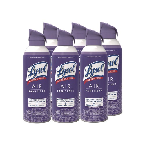 Disinfecting & Cleaning Solutions | LYSOL Brand 19200-99394 10 oz Aerosol Can Air Sanitizer Spray - Light Breeze Scent (6/Carton) image number 0