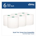 Perforated Roll & Hand Towels | Kleenex 25630 7.5 in. x 700 ft. 1-Ply Hard Roll Paper Towels with Premium Absorbency Pockets - White/Green Core (6-Rolls/Carton) image number 1