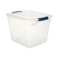 Office Boxes & Bins | Rubbermaid RMCC300014 13.37 in. x 18.75 in. x 10.5 in. 30-Quart Clever Store Basic Latch-Lid Container - Clear image number 0