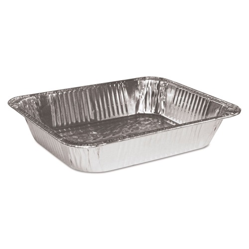 Steam Table Parts | Handi-Foil 321-00-100 10.38 in. x 12.75 in. x 2.56 in. Aluminum Steam Table Pans (100/Carton) image number 0
