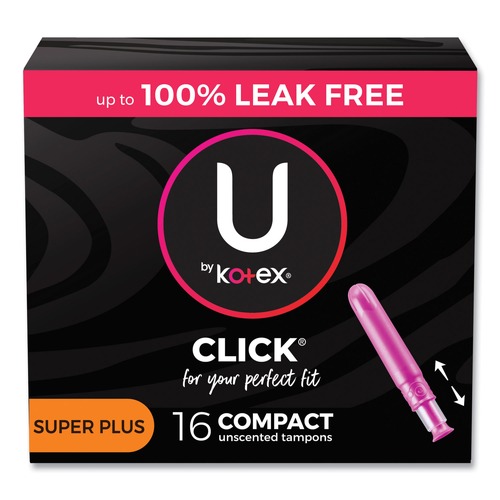 Feminine Care Products | Kimberly-Clark 51582 U by Kotex Super Plus Absorbency Click Compact Tampons (8 Packs/Carton) image number 0