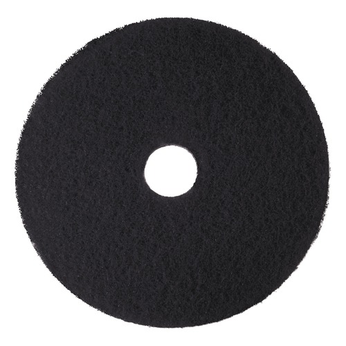Floor Pads-Stripping | 3M 7300-18 18 in. Diameter Low-Speed High Productivity Floor Pads 7300 - Black (5/Carton) image number 0