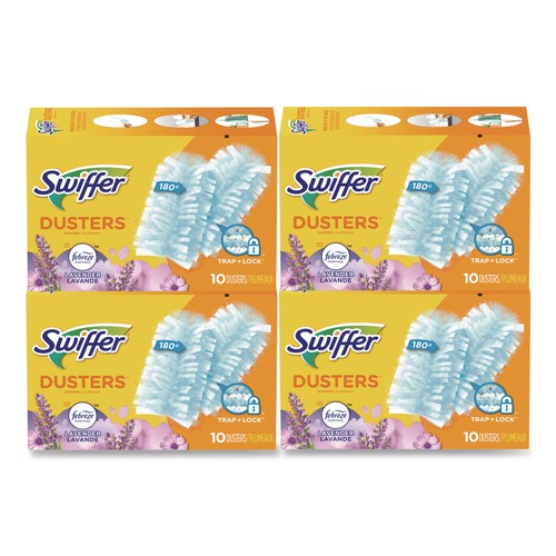 Dusters | Swiffer 21461 DustLock Fiber Refill Dusters - Light Blue, Lavender Vanilla Scent (40/Carton) image number 0