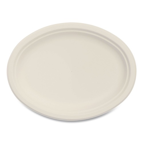 Plates | Dart 10FBRPLR1 10 in. Diameter Compostable Molded Fiber Platter Dinnerware - Natural (500/Carton) image number 0