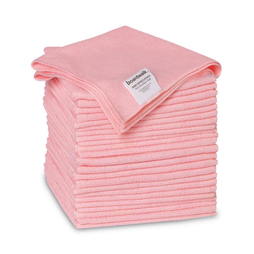 Cleaning Cloths & Wipes | Boardwalk 2164040 16 in. x 16 in. Microfiber Cleaning Cloths - Pink (24/Pack) image number 0