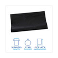 Low-Density Trash Bags | Boardwalk H8647WKK 56 Gallon 1.7 mil 43 in. x 47 in. Flat Pack Linear Low Density Industrial Can Liners - Black (100/Carton) image number 3