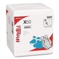 Perforated Roll & Hand Towels | WypAll 35025 X50 12-1/2 in. x 10 in. 1/4 Fold Cloths - White (26/Pack, 32 Packs/Carton) image number 1