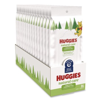  | Kimberly-Clark 40706 6.6 in. x 6.86 in. Natural Care Sensitive Baby Wipes - Unscented, White (16/Pack)