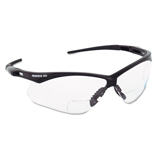 Eye Protection | Ansell 28618 plus1.0 Diopter Strength V60 Nemesis Rx Reader Safety Glasses - Black Frame, Clear Lens image number 0