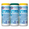 Cleaning Cloths & Wipes | Clorox 30112 7 in. x 8 in. 1-Ply Disinfecting Wipes - Fresh Scent/Citrus Blend, White (35/Canister, 3 Canisters/Pack) image number 2
