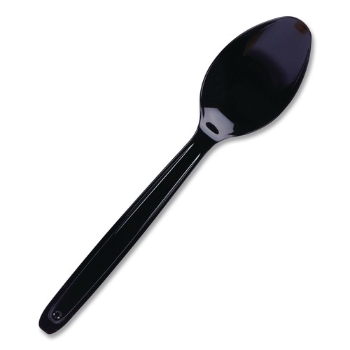 Disposable Spoons | WNA CEASESP960BL 6 in. Spoon Cutlery for Cutlerease Dispensing System - Black (960/Box) image number 0