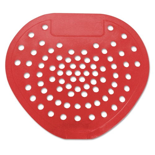 Toilet & Urinal Deodorizers | HOSPECO 03901 Health Gards 7.75 in. x 6.88 in. Vinyl Urinal Screen - Cherry Scent Red (1-Dozen) image number 0