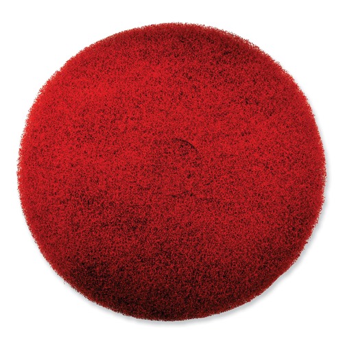 Floor Pads-Stripping | SC Johnson 319310 EZ CARE 16 in. Heavy-Duty Scrub Pad - Red/Gray (5/Carton) image number 0