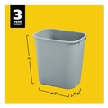 Indoor Waste Receptacles | Rubbermaid Commercial FG295600GRAY 7-Gallon Rectangular Deskside Wastebasket - Gray image number 1