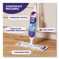 Mops | Swiffer 80714901 15.4 in. x 5.3 in. White/Purple Cloth Head PowerMop Starter Kit and 26 in. Silver Aluminum Handle image number 6