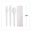 Cutlery Kits | Eco-Products EP-S015 Plantware Compostable Fork/Knife/Napkin/Spoon Cutlery Kit - Pearl White (250/Carton) image number 8