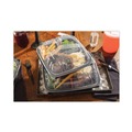 Food Storage Containers & Lids | Pactiv Corp. DC109330B000 34 oz. 3 Compartment Base/Lid 10.5 in. x 9.5 in. x 3 in. Vented Dual Color Microwavable Plastic Hinged Lid Container - Black/Clear image number 6