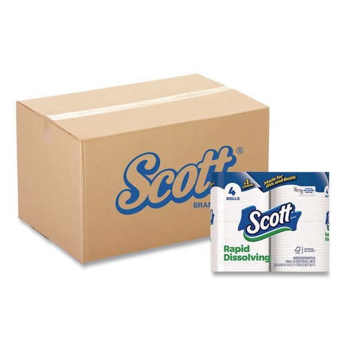 Perforated Roll & Hand Towels | Scott 47617 1-Ply Septic Safe Rapid-Dissolving Toilet Paper - White (48/Carton) image number 0