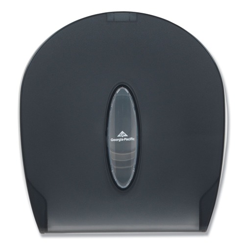 Toilet Tissue Dispensers | Georgia Pacific Professional 59009 10.6 in. x 5.4 in. x 11.3 in. Jumbo Jr. Single Roll Bathroom Tissue Dispenser - Translucent Smoke image number 0