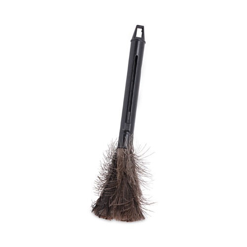 Dusters | Boardwalk BWK914FD 9 in. to 14 in. Retractable Plastic Handle Feather Duster - Black image number 0