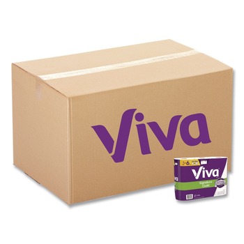 Viva 56530 5.1 in. x 11 in. 1-Ply Signature Cloth Choose-A-Sheet Kitchen Roll Paper Towels - White (8/Carton)