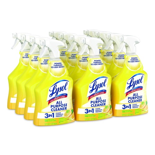 Disinfecting & Cleaning Solutions | LYSOL Brand 19200-75352 32 oz. Spray Bottle Ready-to-Use All-Purpose Cleaner - Lemon Scent (12/Carton) image number 0