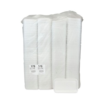 Pactiv Corp. 0TF117S00000 8.3 in. x 4.8 in. x 0.65 in. #17 Supermarket Trays - White (1000/Carton)