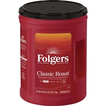 CAFFEINATED | Folgers 2550030419 40.3 oz Canister Ground Coffee - Classic Roast (6/Carton)