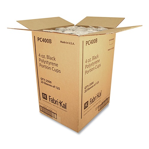 Cups | Fabri-Kal 000000000009505145 4 oz. Plastic Portion Cups - Black (20/Carton) image number 0