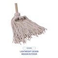 Mops | Boardwalk BWK120C Handle/Deck Mops with No. 20 Head and 54 in. Handle - White Cotton Head/Natural Wood Handle (6/Carton) image number 4