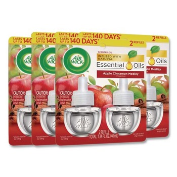 METERED DISPENSERS | Air Wick 62338-95499 0.67 oz. Scented Oil Refill - Apple Cinnamon Medley (6/Carton)