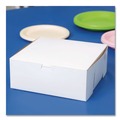 Bakery Boxes & Containers | SCT SCH 0969 10 in. x 10 in. x 2.5 in. Paper One-Piece Non-Window Bakery Boxes - White (250/Carton) image number 2
