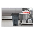 Indoor Waste Receptacles | Rubbermaid Commercial 1971956 50 Gallon Brute Step-On Rollouts - Metal/Plastic, Gray image number 2