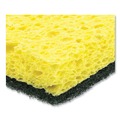 Scouring Pads & Sticks | AmerCareRoyal S740C/20 3.5 x 6 Heavy-Duty Scrubbing Sponge - Yellow/Green (20/Carton) image number 2