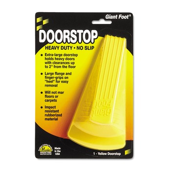 DOORSTOPS | Master Caster 00966 Giant Foot 3.5 in. W x 6.75 in. D x 2 in. H No-Slip Rubber Wedge Doorstop - Safety Yellow