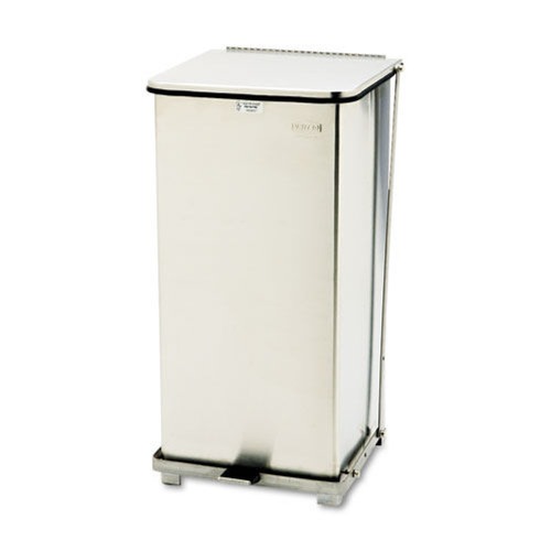 Waste Receptacles | Rubbermaid Commercial FGST24SSPL 13 gal. Defenders Heavy-Duty Steel Step Can - Stainless Steel image number 0