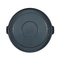 Waste Receptacle Lids | Boardwalk 1868182 Plastic Round Flat-Top Lid for 32 gal. Waste Receptacles - Gray image number 1