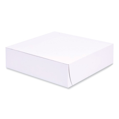 Bakery Boxes & Containers | SCT 1553 9 in. x 9 in. x 2.5 in. Paper Standard Bakery Boxes - White (250/Carton) image number 0