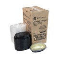 Food Containers & Lids | Pactiv Corp. Y6707WPSFG 6.88 in. x 4.56 in. x 3 in. 16 oz. Classic Carry-Out Aluminum Containers - Black/Gold (100/Carton) image number 0