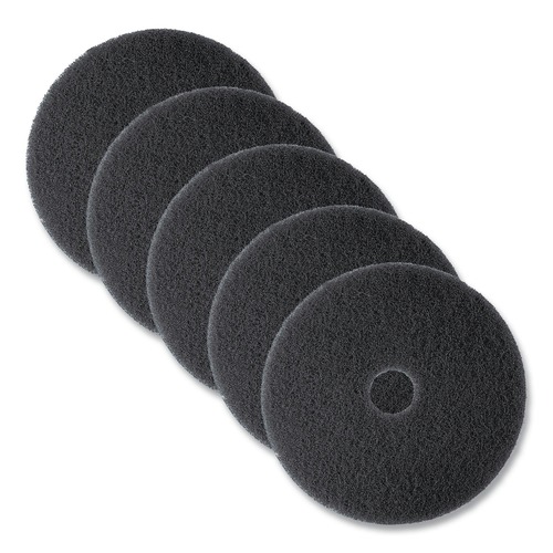 Floor Pads-Stripping | 3M 7300-17 17 in. Diameter Low-Speed High Productivity Floor Pads 7300 - Black (5/Carton) image number 0